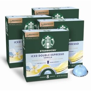 Starbucks Nespresso Vertuo Iced Double Espresso Vanilla 8ct Capsules Lot of 4